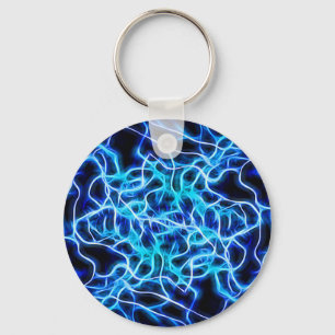 Porte-clés Éclair électrique néon bleu Tesla Coil
