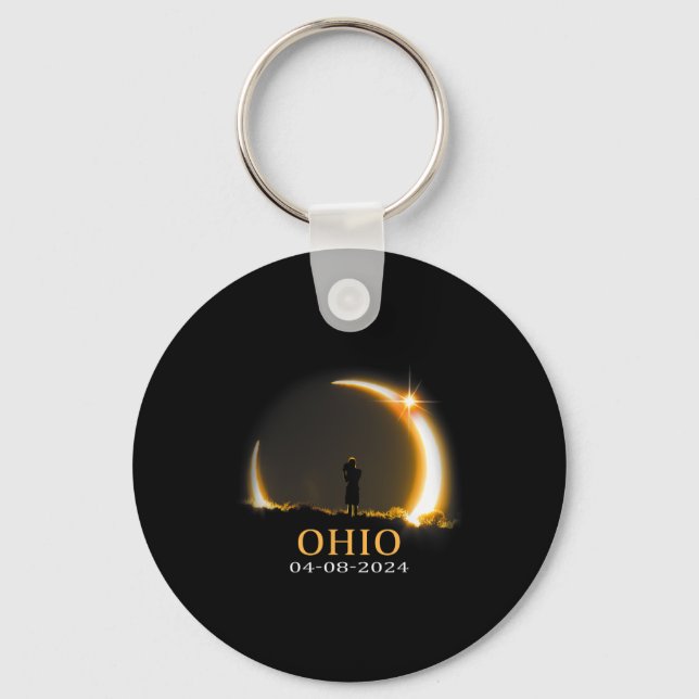Porte-clés Eclipse 2024 Ohio Total Solaire Eclipse 1 (Recto)