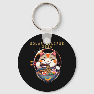 Porte-clés Éclipse solaire 8 avril 2024 Astronomie Chat Kawai
