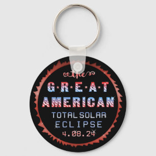 Porte-clés Éclipse solaire totale des États-Unis 8 avril 2024