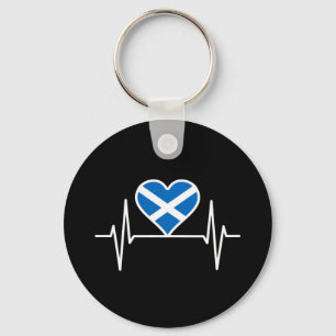 Porte-clés Écosse - Écosse Drapeau Battement de coeur