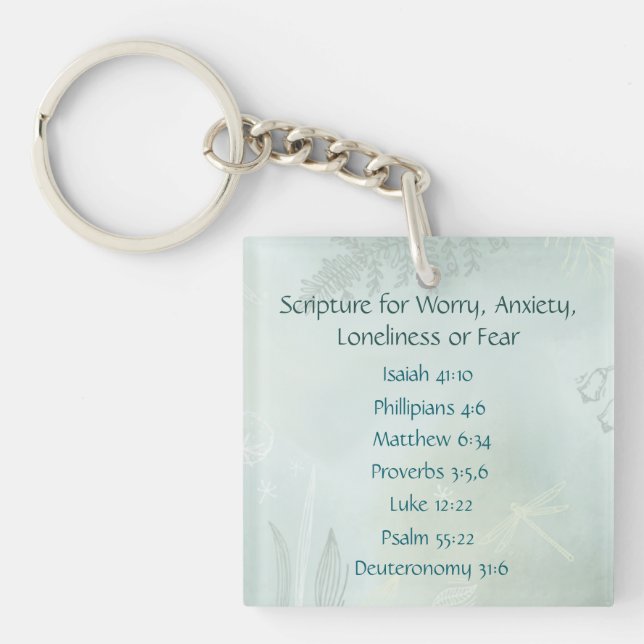 Porte-clés Écriture biblique pour l'inquiétude, l'anxiété, la (Devant)