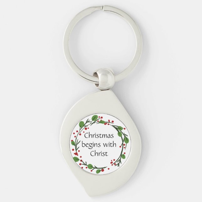 Porte-clés Écriture chrétienne de Noël Sticker Écriture (Devant)