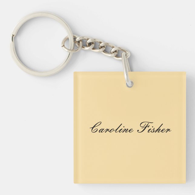 Porte-clés Écriture Manuelle Classique Simple Beige (Devant)
