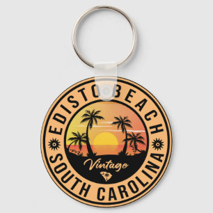 Porte-clés Edisto Beach Caroline du Sud Retro Sunset Souvenir