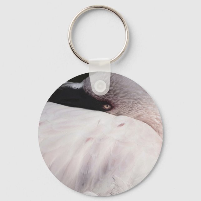 Porte-clés Effet de dessin de portrait de flamant rose Art (Recto)
