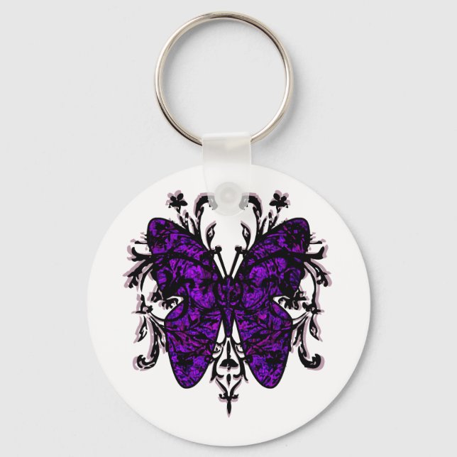 Porte-clés Effet papillon (violet) (Recto)