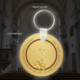 Porte-clés Église Christian Souvenir Gold Porte - clé Brown
