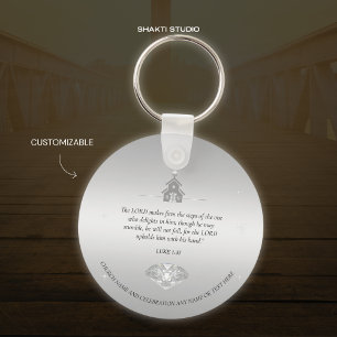 Porte-clés Église Christian Souvenir Porte - clé en argent
