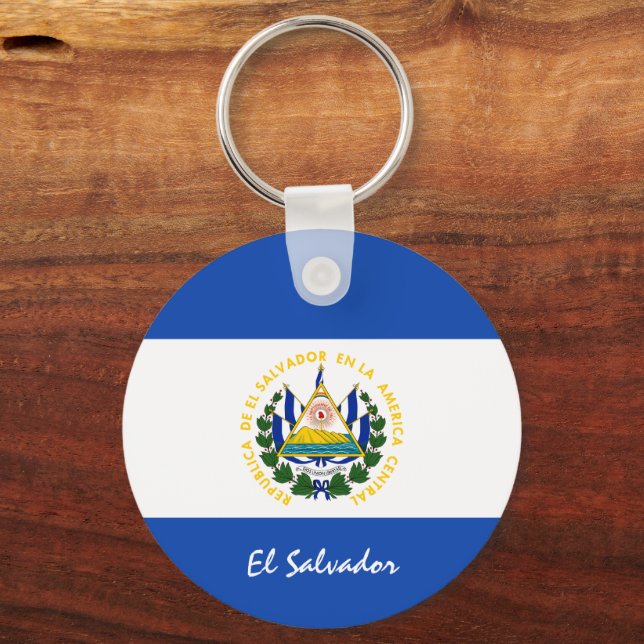 Porte-clés El Salvador Drapeau & Salvador, patriotes /sports (Recto)