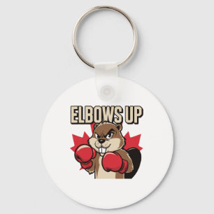 Porte-clés Elbows Up Beaver Boxing Proud Canadien Fort Canad