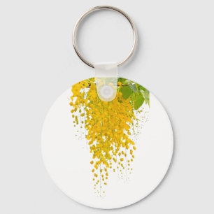 Porte-clés Élégance Dorée Cascade Ensoleillée Fleurs Suspendu