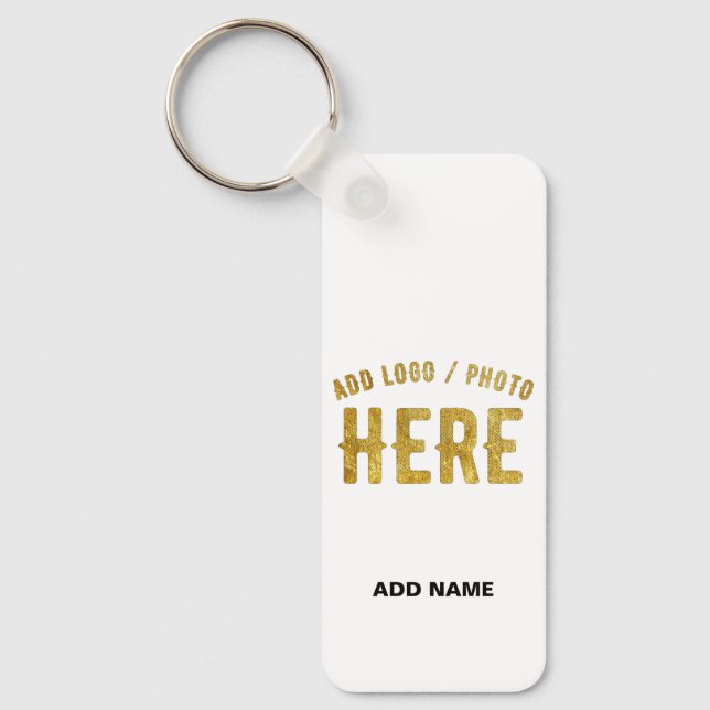 PORTE-CLÉS ÉLÉGANT BLANC PERSONNALISABLE MODERNE VERIFIED MAR (Recto)