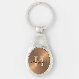 Porte-clés Élégant bronze métallique Masculine Nom du monogra