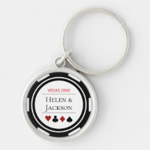 Elégant Casino Poker Chip noir blanc Mariage