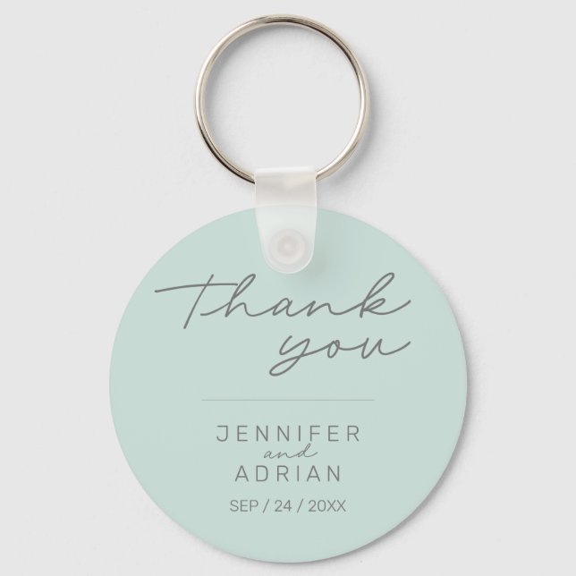 Porte-clés Élégant Cool Mint porte - clé Mariage minimal (Recto)