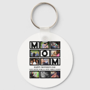 Porte-clés Elegant Custom  Happy Mothers Day 9 Photo Collage 