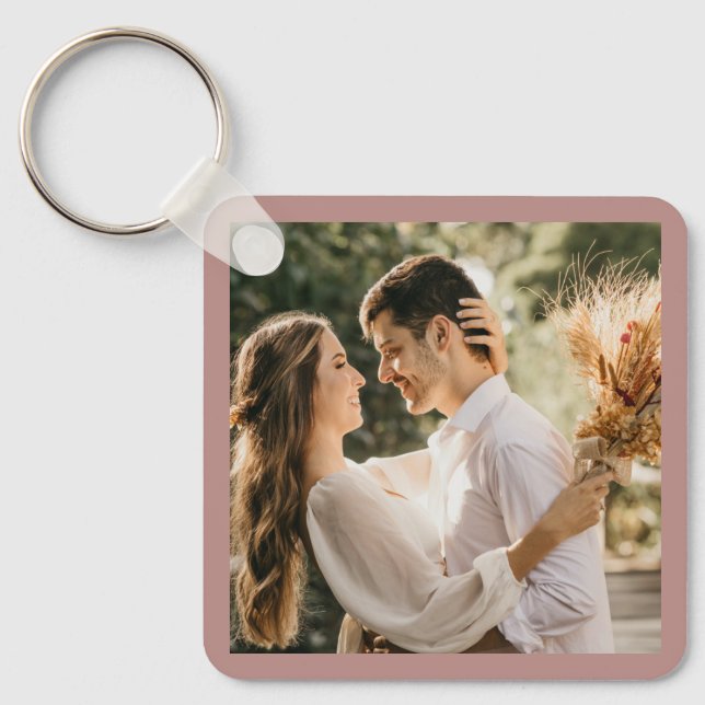 Porte-clés Elégant Dusty Rose Blush Photo Wedding Favor (Recto)