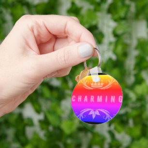 Porte-clés élégant en aluminium en forme de cercle