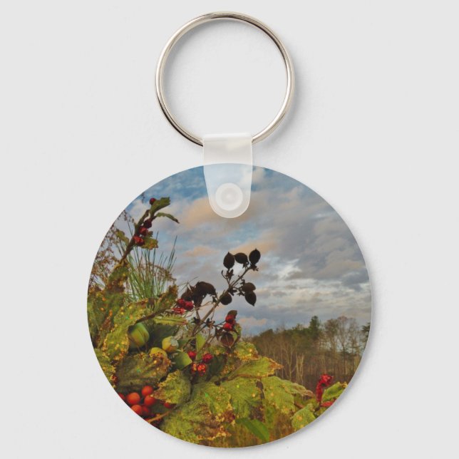 Porte-clés Elegant Holly Christmas, (Recto)
