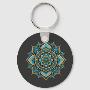 Porte-clés Élégant Mandala Floral Géométrique Graphique Des