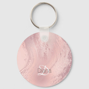 Porte-clés Elégant marbre de parties scintillant rose rose él