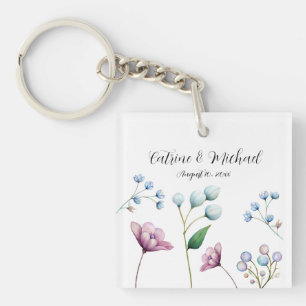 Porte-clés Élégant Mariage Floral Soft Botanical Romance
