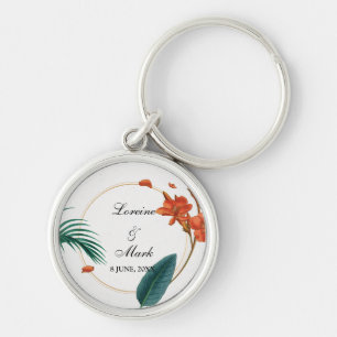 Porte-clés Élégant Mariage floral tropical