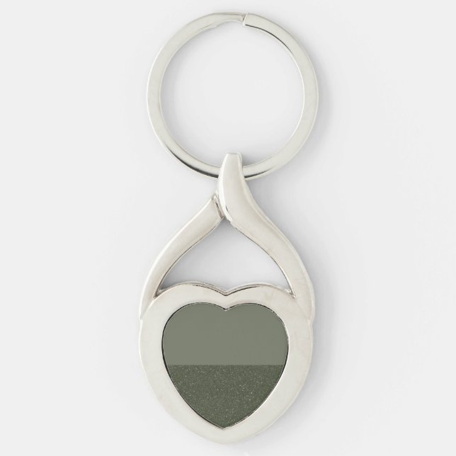 Porte-clés Elégant Moss Green Heart Keychain - Personnalisabl (Devant)