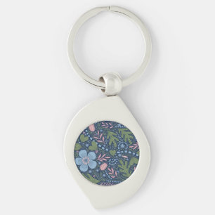 Porte-clés Élégant motif floral d'art folklorique botanique v