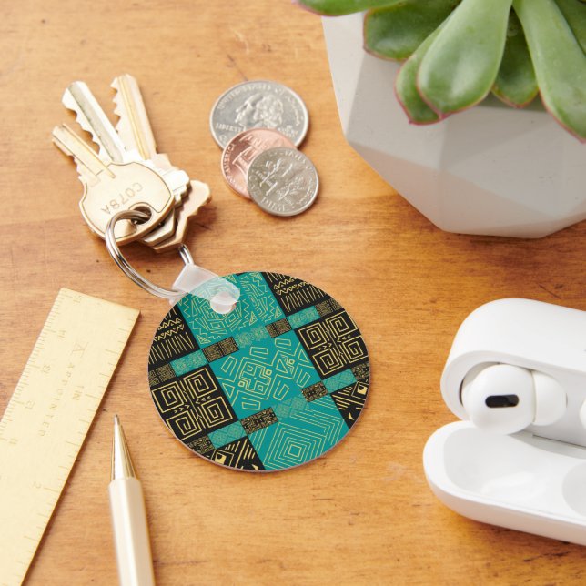 Porte-clés Élégant Motif géométrique Tribal Africain (Bureau)