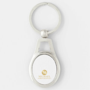 Porte-clés Élégant Or Personnalisé Groomsmen