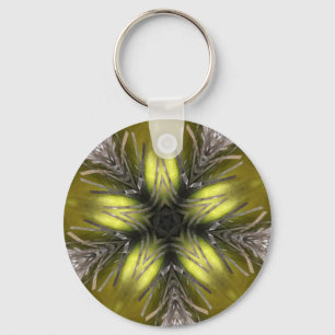 Porte-clés Élégant or Silver Kaleidoscope Star de Noël