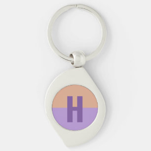Porte-clés Élégant Pastel Colorblock Monogramme Lettre initia