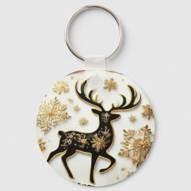 Porte-clés Élégant Porte - clé de Noël Reindeer (Recto)