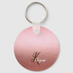 Porte-clés Élégant Rose Monogram Porte - clé or