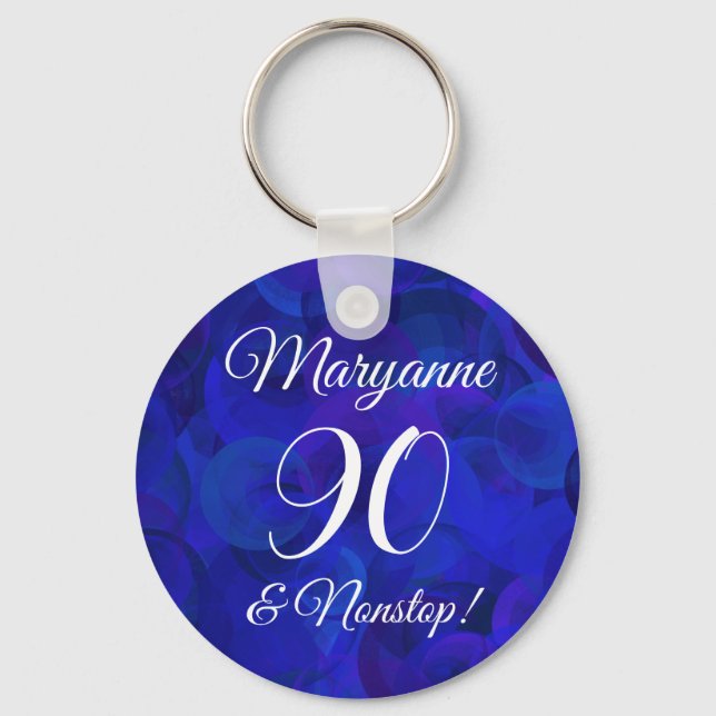 Porte-clés Elégant Royal Blue 90 et fête d'anniversaire sans  (Recto)