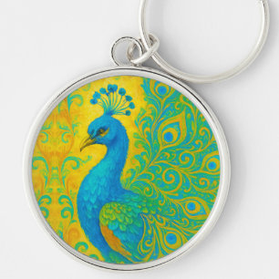 Porte-clés Elégant Turquoise Peacock Bird Décoratif