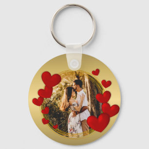 Porte-clés Élégant Valentines, Amour, Anniversaire Coeur Roug