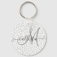 Elegant White Gray Leopard Cheetah Animal Print