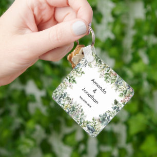 Porte-clés Elégante aquarelle Verdure Mariage Favoriser Porte