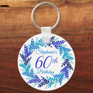 Porte-clés Élégante couronne bleue 60e anniversaire Porte - c
