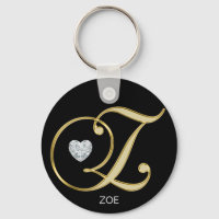 Élégante lettre personnalisée en or monogramme Z