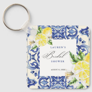 Porte-clés Élégante Mariage Méditerranéen Floral Lemon Shower