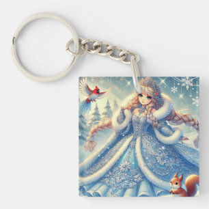 Porte-clés Elégante Reine des neiges en Wonderland hivernal