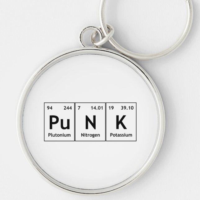 Porte-clés Élément de tableau périodique PuNK Symboles de chi (Devant)