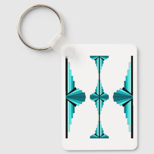 Porte-clés Éléments Art déco en vert turquoise