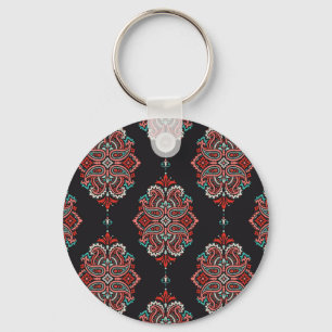 Porte-clés éléments cachemire asiatique, motif vintage boho.