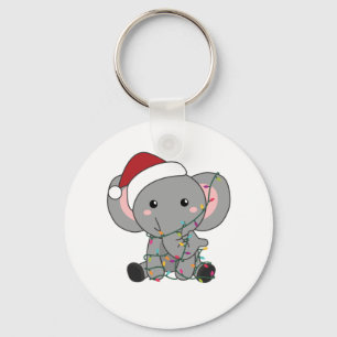 Porte-clés Elephant Christmas Snow Winter Animals Elephants