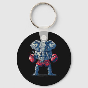 Porte-clés Éléphant de boxe avec gants de boxe Kickboxing Amu